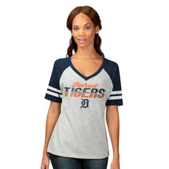 Detroit Tigers G-III 4Her by Carl Banks Women's Goal Line Raglan V-Neck T-Shirt Sale