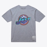 Mitchell & Ness - Utah Jazz Unisex Hardwood Classics Arch T-Shirt - Heather Gray