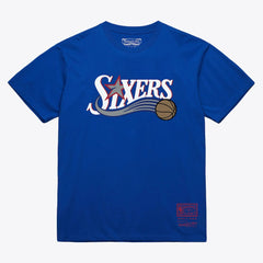 Mitchell & Ness - Philadelphia 76ers Unisex Hardwood Classics Arch T-Shirt - Royal