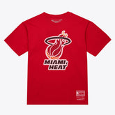 Mitchell & Ness - Miami Heat Unisex Hardwood Classics Arch T-Shirt - Red
