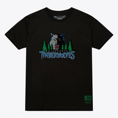 Mitchell & Ness - Minnesota Timberwolves Unisex Hardwood Classics Arch T-Shirt - Black