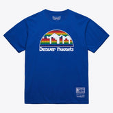 Mitchell & Ness - Denver Nuggets Unisex Hardwood Classics Basic Logo Arch T-Shirt - Royal
