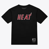 Mitchell & Ness - Miami Heat Unisex Wordmark T-Shirt - Black