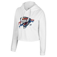 NBA - Oklahoma City Thunder Stadium Essentials Women's Ice Cream Cropped Hoodie - White