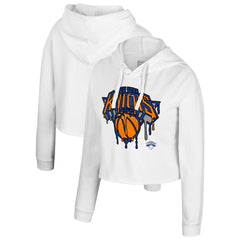 NBA - New York Knicks Stadium Essentials Women's Ice Cream Cropped Hoodie - White