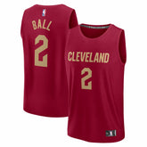 Fanatics - Lonzo Ball Cleveland Cavaliers Fast Break Replica Jersey - Wine - Icon Edition