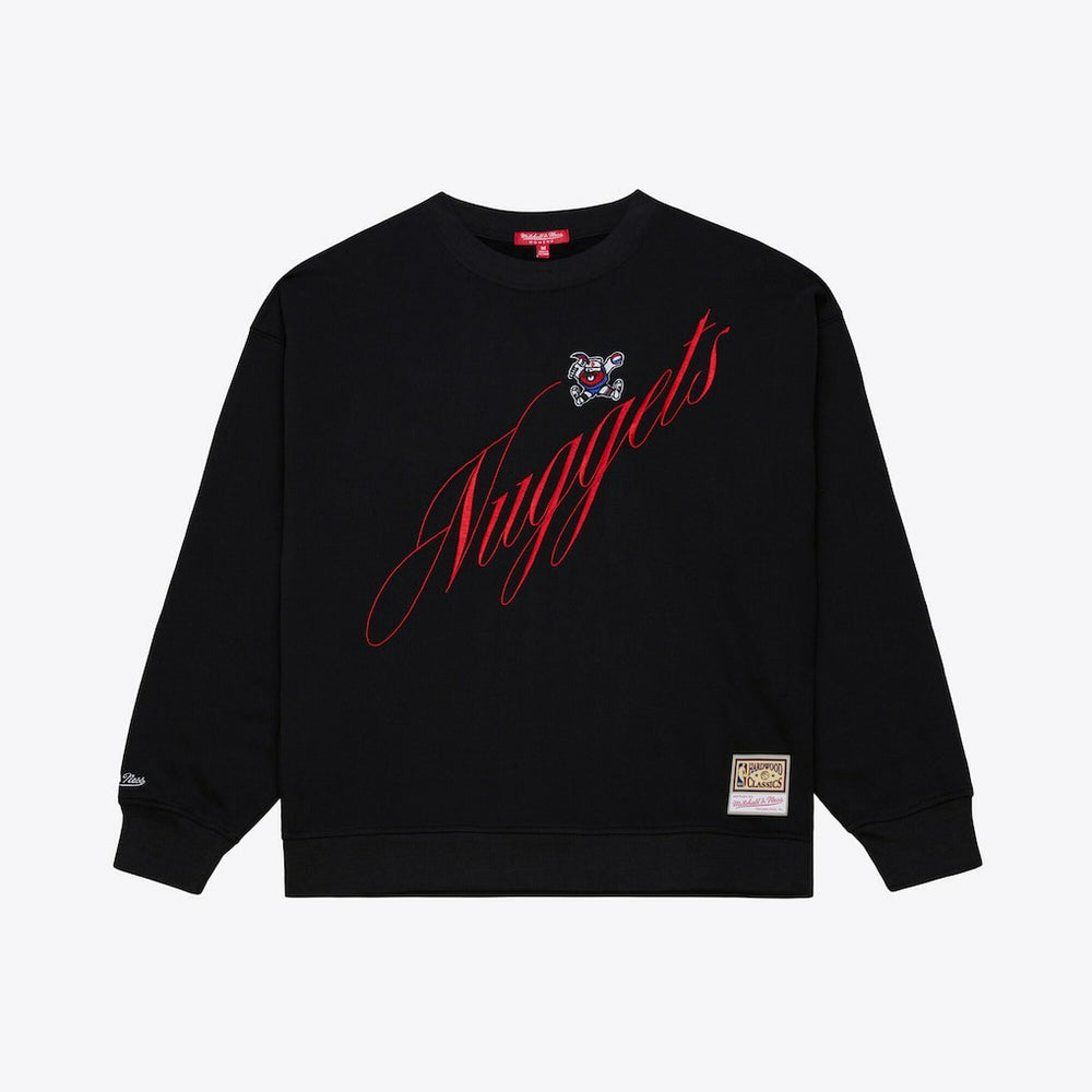 Mitchell & Ness - Denver Nuggets Women's Hardwood Classics Script Lightweight Sweatshirt - Black