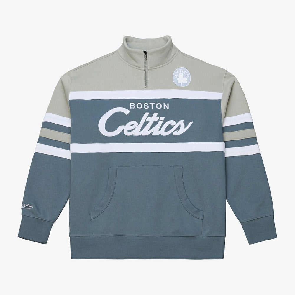 Mitchell & Ness - Boston Celtics Thunderstorm Head Coach Quarter-Zip Jacket - Blue
