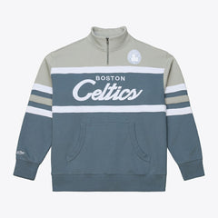 Mitchell & Ness - Boston Celtics Thunderstorm Head Coach Quarter-Zip Jacket - Blue