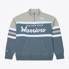 Mitchell & Ness - Golden State Warriors Thunderstorm Head Coach Quarter-Zip Jacket - Blue