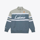 Mitchell & Ness - Los Angeles Lakers Thunderstorm Head Coach Quarter-Zip Jacket - Blue