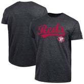 Cincinnati Reds Champion Cooperstown Wordmark Lockup Tri-Blend T-Shirt On Sale