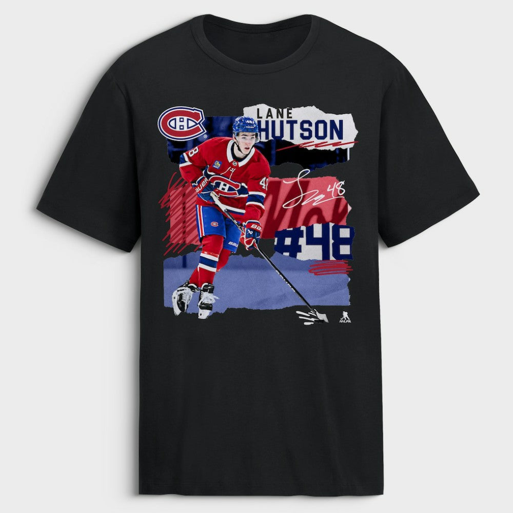 Lane Hutson Montreal Canadiens - Fresh Ice T-Shirt Black