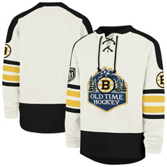 Boston Bruins '47 Pond Hockey Trio Eternal Lacer Sweatshirt Cream