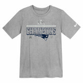 New England Patriots Preschool 2025 AFC Champions Locker Room Trophy Collection T-Shirt Gray - Nike
