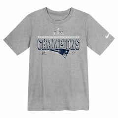 New England Patriots Preschool 2025 AFC Champions Locker Room Trophy Collection T-Shirt Gray - Nike
