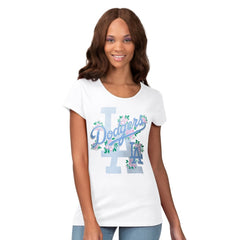 Los Angeles Dodgers G-III 4Her by Carl Banks Women's Floral Endzone T-Shirt for sale