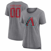 Arizona Diamondbacks Women's Heritage Personalized Any Name & Number Tri-Blend T-Shirt Sale
