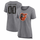 Baltimore Orioles Women's Heritage Personalized Any Name & Number Tri-Blend T-Shirt for sale