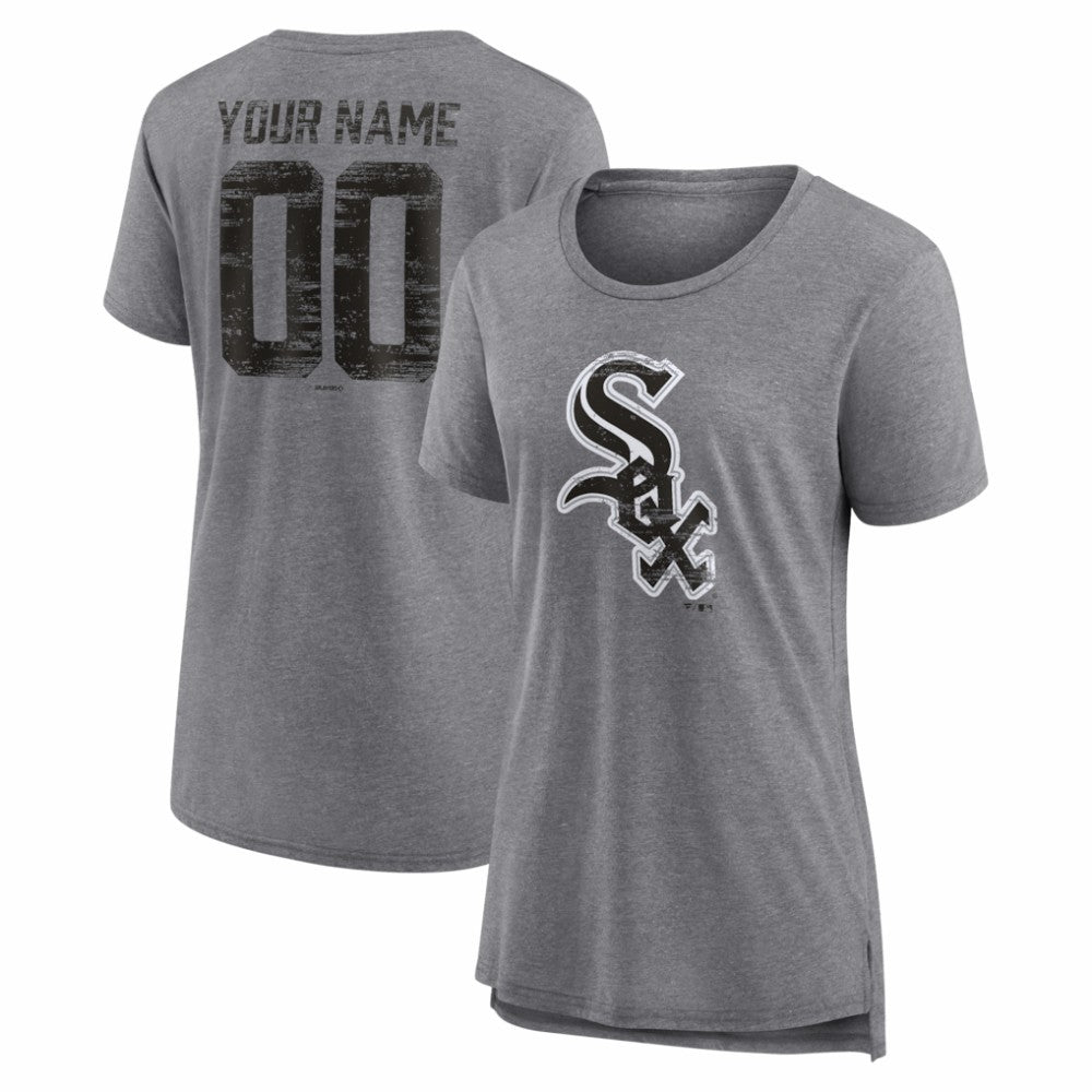 Chicago White Sox Women's Heritage Personalized Any Name & Number Tri-Blend T-Shirt Lifestyle