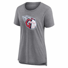 Cleveland Guardians Women's Heritage Personalized Any Name & Number Tri-Blend T-Shirt Lifestyle