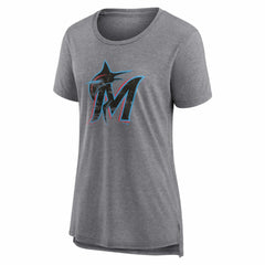Miami Marlins Women's Heritage Personalized Any Name & Number Tri-Blend T-Shirt Near Me