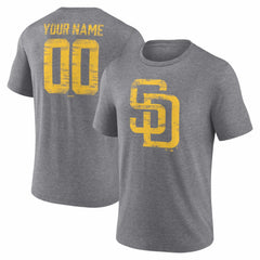 San Diego Padres Heritage Personalized Any Name & Number Tri-Blend T-Shirt Online