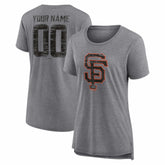 San Francisco Giants Women's Heritage Personalized Any Name & Number Tri-Blend T-Shirt Sale