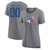 Toronto Blue Jays Women's Heritage Personalized Any Name & Number Tri-Blend T-Shirt Clearance