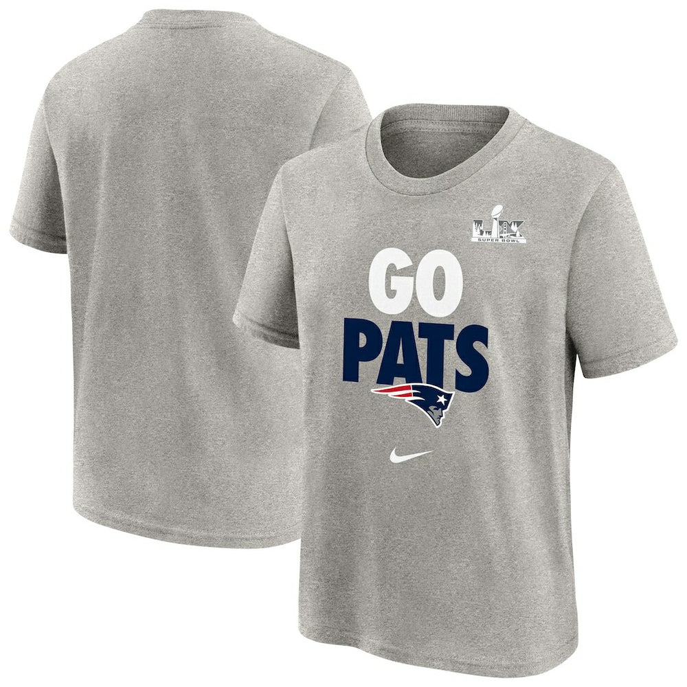 New England Patriots Youth Super Bowl LX Fast As Fast Gets Hometown Slogan T-Shirt Gray - Nike