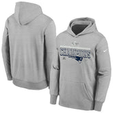 New England Patriots Youth 2025 AFC Champions Locker Room Trophy Collection Authentic Hoodie Gray - Nike