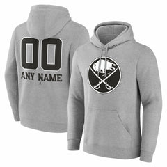 Buffalo Sabres - Big & Tall Personalized Name & Number Monochrome Pullover Hoodie Gray