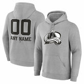 Colorado Avalanche - Big & Tall Personalized Name & Number Monochrome Pullover Hoodie Gray