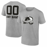 Colorado Avalanche - Big & Tall Personalized Name & Number Monochrome T-Shirt Gray