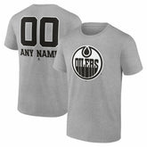 Edmonton Oilers - Big & Tall Personalized Name & Number Monochrome T-Shirt Gray