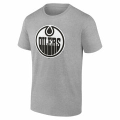 Edmonton Oilers - Big & Tall Personalized Name & Number Monochrome T-Shirt Gray