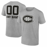 Montreal Canadiens - Big & Tall Personalized Name & Number Monochrome T-Shirt Gray