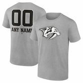 Nashville Predators - Big & Tall Personalized Name & Number Monochrome T-Shirt Gray