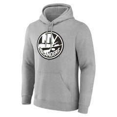 New York Islanders - Big & Tall Personalized Name & Number Monochrome Pullover Hoodie Gray