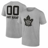 Toronto Maple Leafs - Big & Tall Personalized Name & Number Monochrome T-Shirt Gray