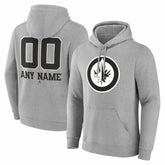 Winnipeg Jets - Big & Tall Personalized Name & Number Monochrome Pullover Hoodie Gray