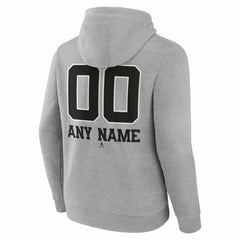 Winnipeg Jets - Big & Tall Personalized Name & Number Monochrome Pullover Hoodie Gray