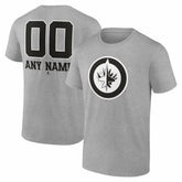 Winnipeg Jets - Big & Tall Personalized Name & Number Monochrome T-Shirt Gray