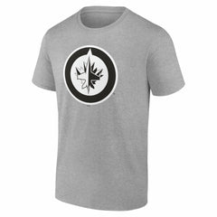 Winnipeg Jets - Big & Tall Personalized Name & Number Monochrome T-Shirt Gray