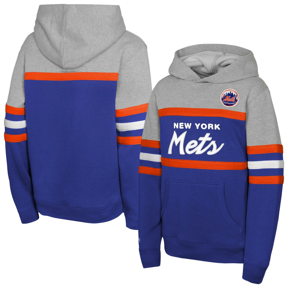 New York Mets Mitchell & Ness Youth Cooperstown Head Coach Pullover Hoodie discount