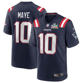 Drake Maye New England Patriots Super Bowl LX Patch Game Jersey Navy - Nike