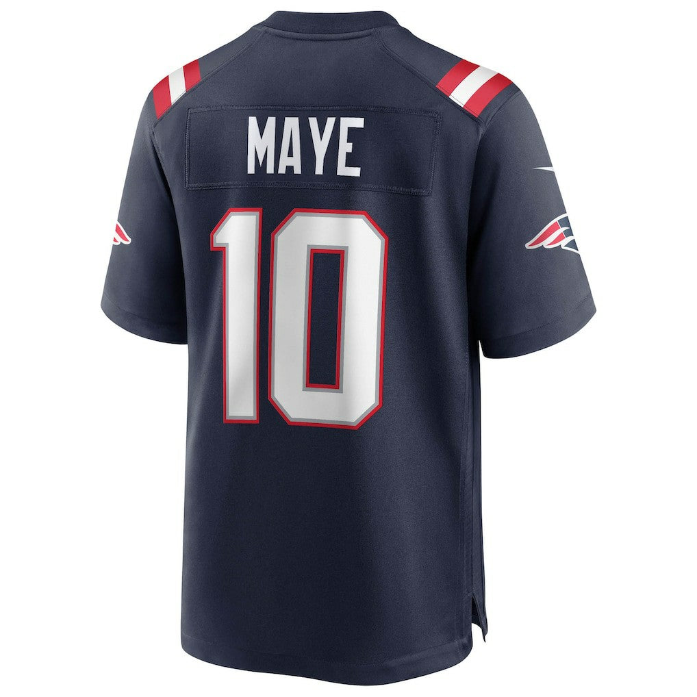 Drake Maye New England Patriots Super Bowl LX Patch Game Jersey - Navy | NFL Jerseys