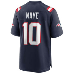 Drake Maye New England Patriots Super Bowl LX Patch Game Jersey Navy - Nike