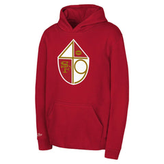 San Francisco 49ers Youth Retro Logo Retro Logo Hoodie Scarlet - Mitchell & Ness