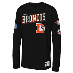 Denver Broncos Youth Training Camp Long Sleeve T-Shirt Black - Mitchell & Ness